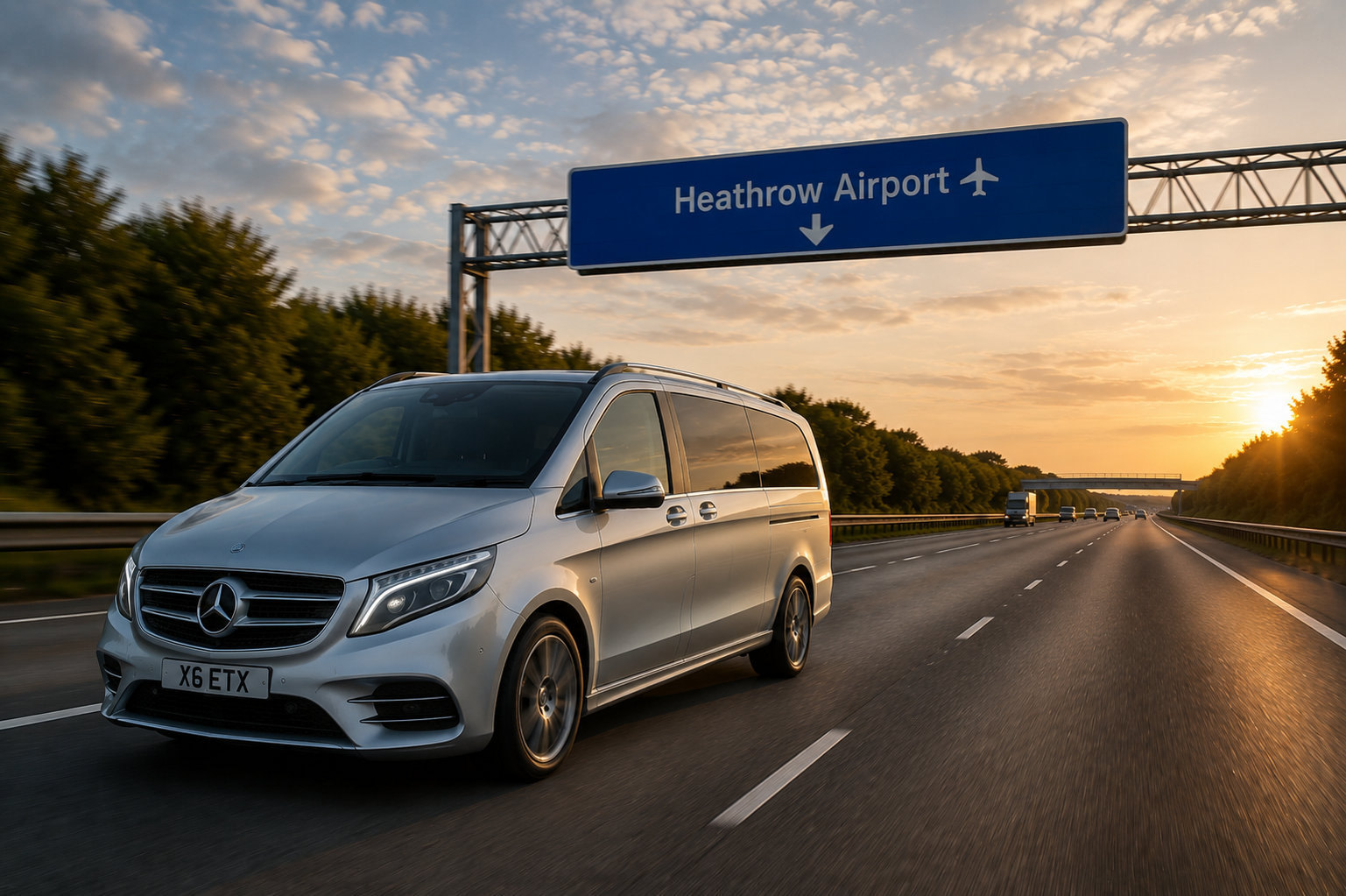 Manchester to Heathrow Chauffeur Service with luxury airport transfer vehicle