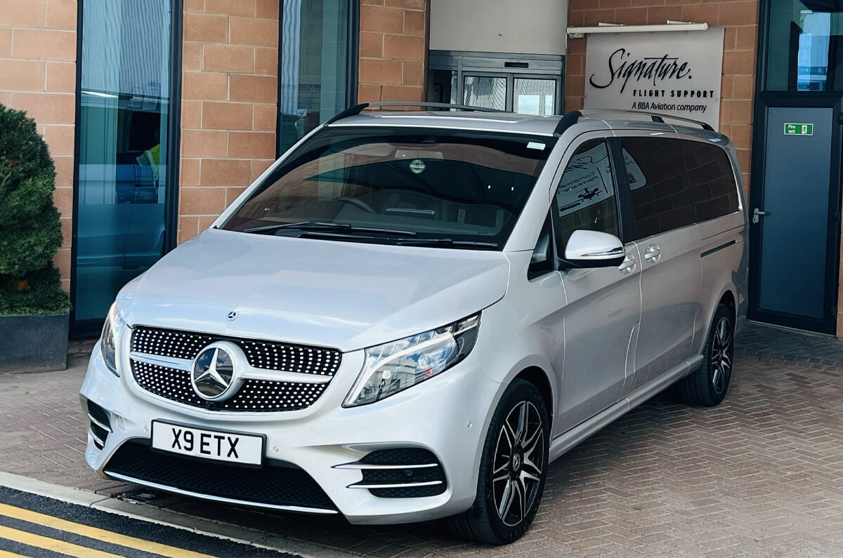 VIP Chauffeur Service Manchester – Mercedes V-Class for Private Jet Transfers
